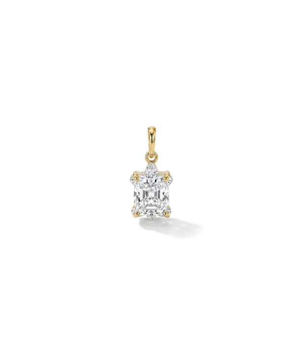 ONE CUT™ Turtoise Prong Set Charm with Gold Bail