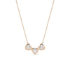 Bubble Three Hearts Necklace romantic gold pendant three hearts arrangement angle view