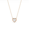 Bubble Bezel Set Heart Shape Solitaire Necklace romantic gold pendant profile angle