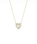 Bubble Bezel Heart Solitaire Diamond Necklace