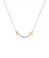 2 Stone Smile Necklace side angle displaying joyful silhouette detail
