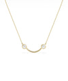 2 Stone Smile Necklace diamond smile shape gold cable chain pendant
