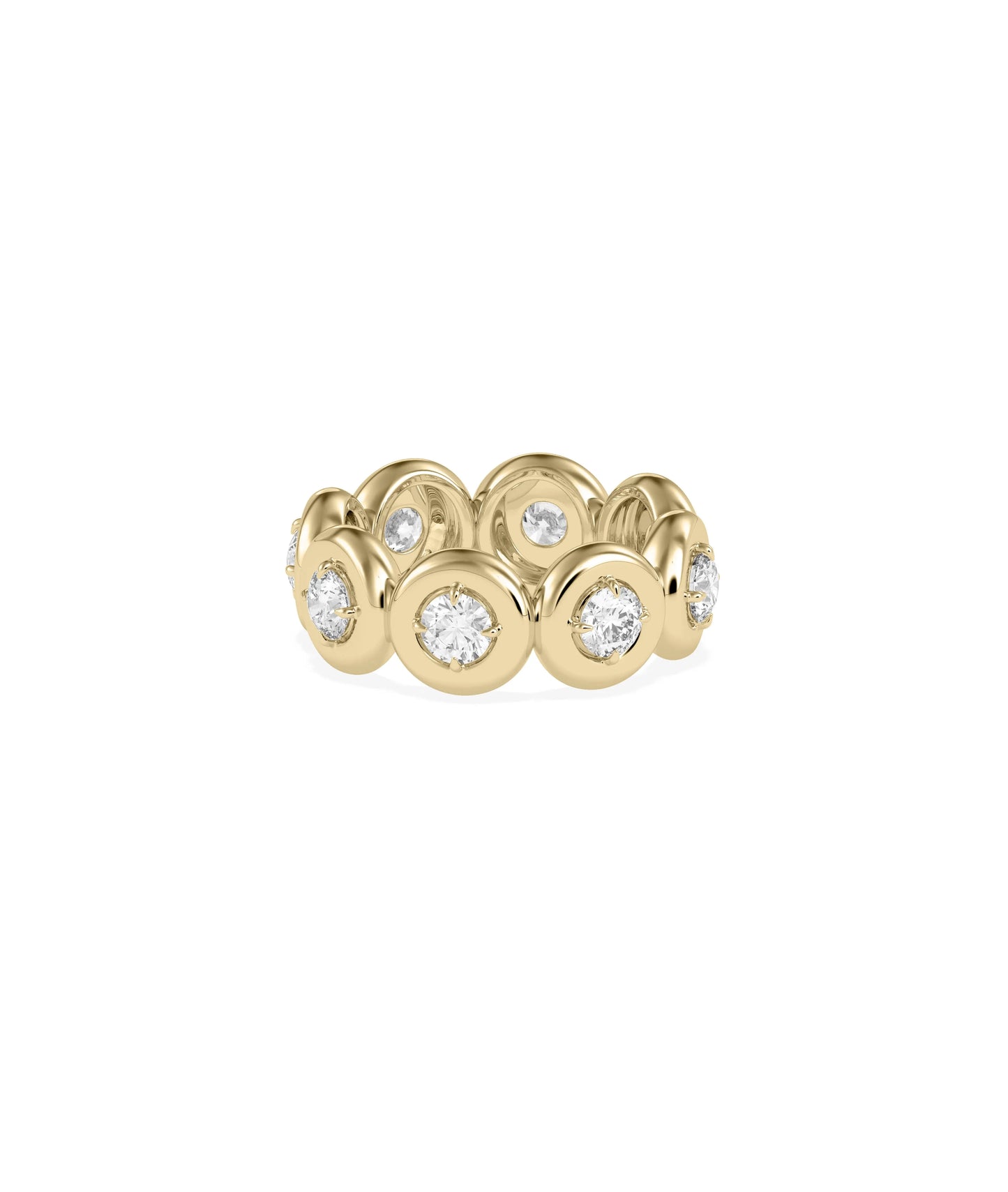 Bubble Set Eternity Band Ring side profile displaying 360 degree coverage