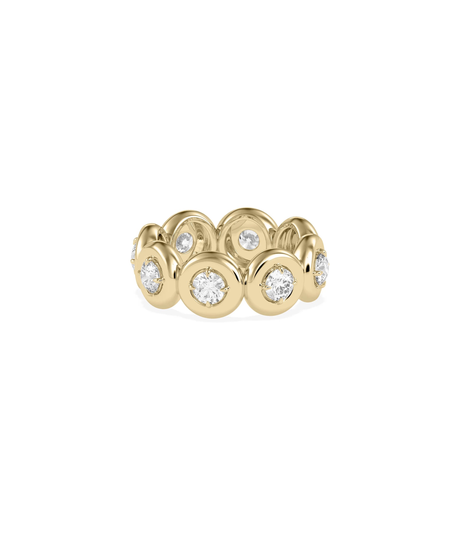 Bubble Set Eternity Band Ring side profile displaying 360 degree coverage