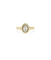 Bubble Set Oval Solitaire Ring oval diamond in gold bubble bezel setting