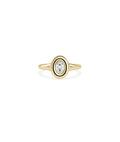 Bubble Set Oval Solitaire Diamond Ring