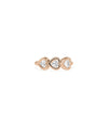 Heart shaped diamond band ring close up of bubble setting protective frames