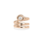 Bubble Set Solitaire Twist Ring angled view showing light play on twisted band