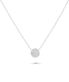 Diamond Pave Coin Necklace white gold with brilliant circular design