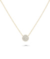 Diamond Pave Coin Necklace front view yellow gold with sparkling coin pendant