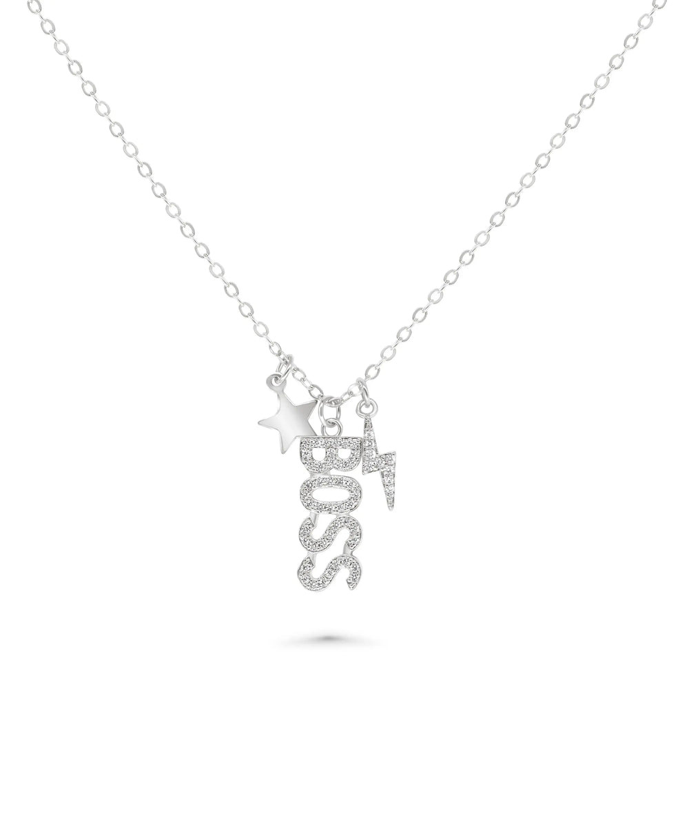 Boss Charm Necklace Set showing empowerment symbol charm detail