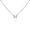 Tennis Necklace with Butterfly Pave Charm featuring continuous diamond chain