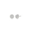 Diamond Pave Disc Stud Earring white gold featuring geometric pave design