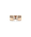Rose gold Diamond Pave and Fluted Split Wide Band Ring with pavé diamond setting