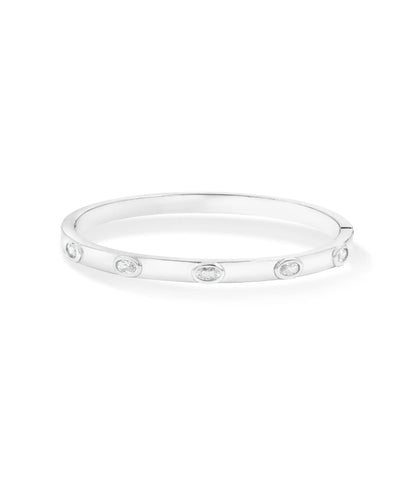 White gold 5 Station Diamond Bangle modern breathable design