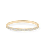 Rose gold 3 Row Pave Diamond Flat Bangle continuous brilliance