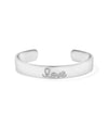 Mantra Open Cuff Bangle white gold with meaningful affirmation text