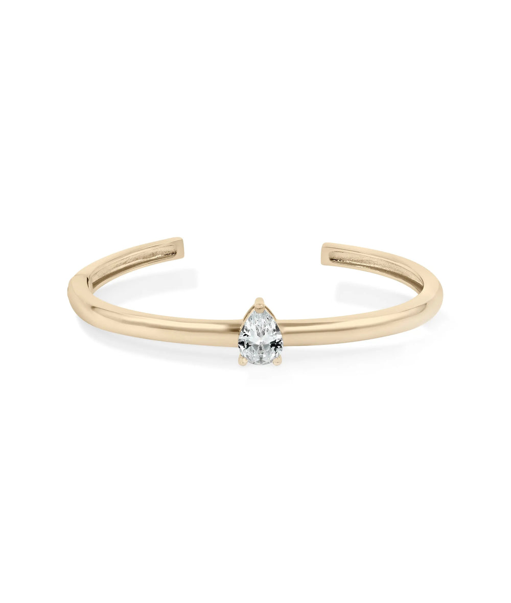 Solitaire Cuff Bangle rose gold featuring 6mm substantial band width