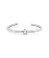 Solitaire Cuff Bangle white gold with 0.70 carat solitaire centerpiece