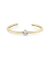 Solitaire Cuff Bangle front view yellow gold with prominent focal diamond