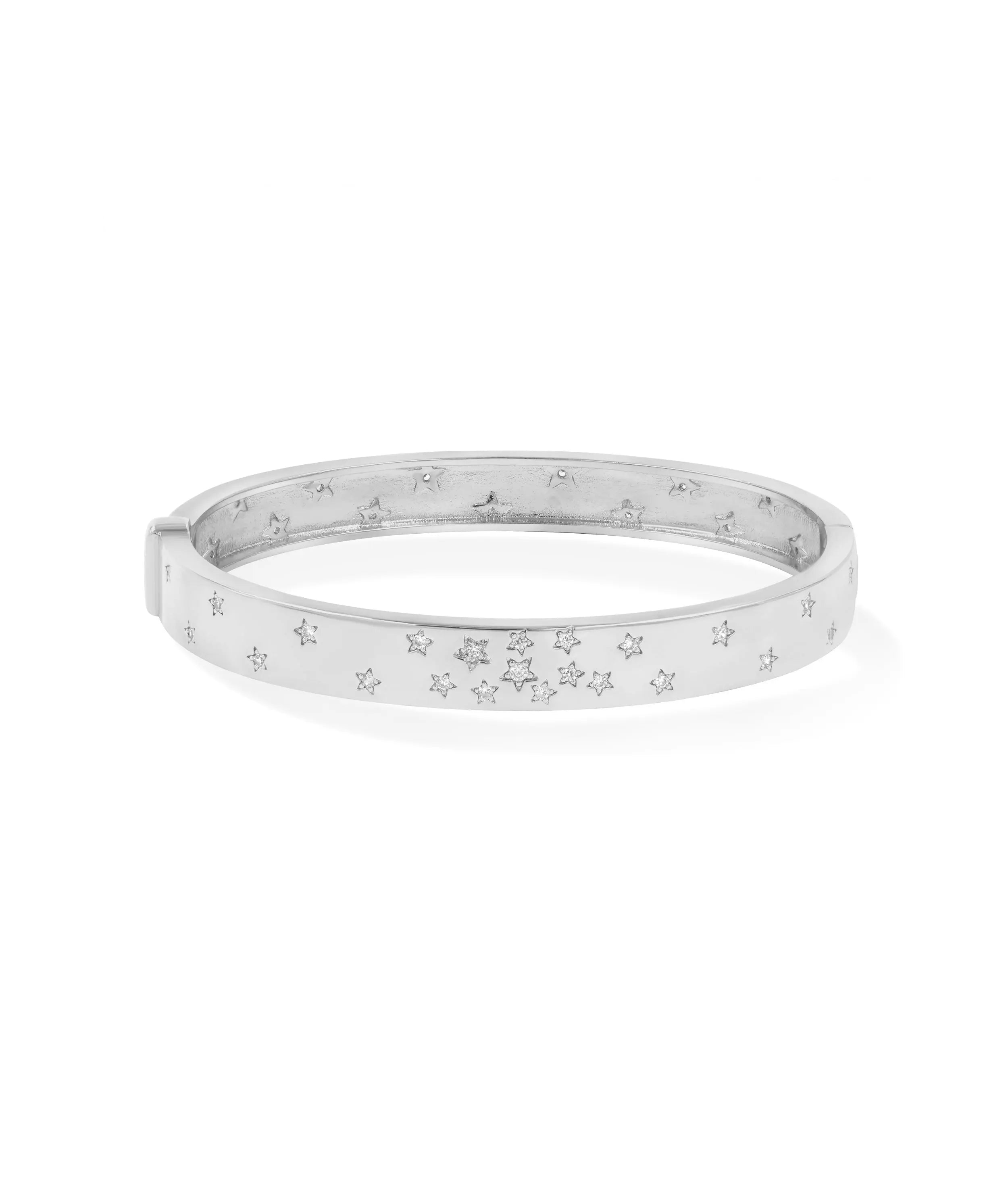 White gold Sprinkle Me Some Diamonds Bangle whimsical styling
