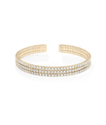 Rose gold 3 Row Diamond Flex Bangle featuring layered rows