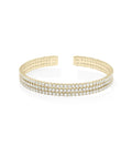 Three Row Diamond Flex Cuff Bangle