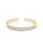 3 Row Diamond Flex Bangle yellow gold triple-row diamond design