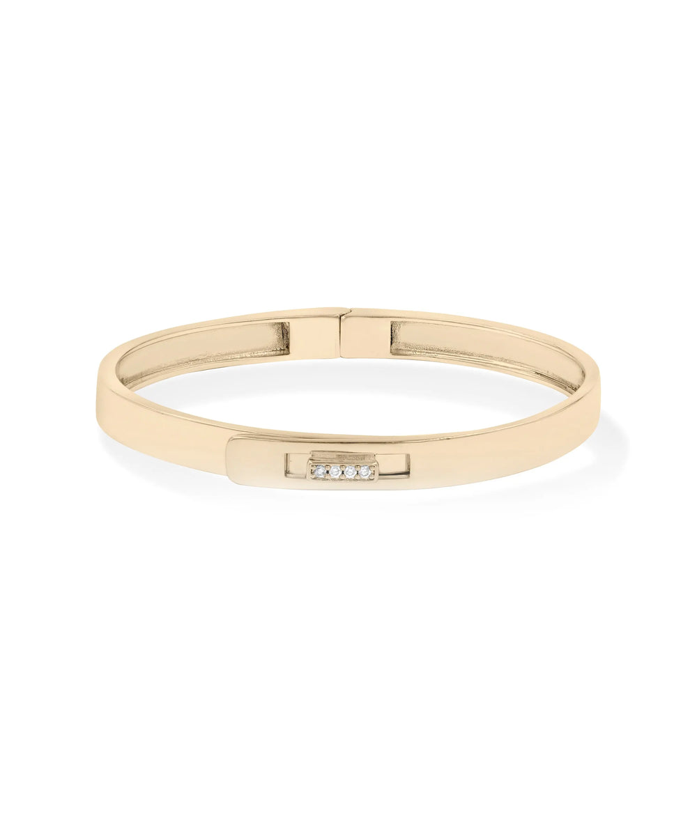 Rose gold Diamond Buckle Bangle featuring buckle focal point