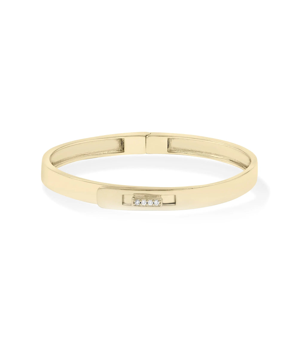 Diamond Buckle Bangle yellow gold with buckle motif design