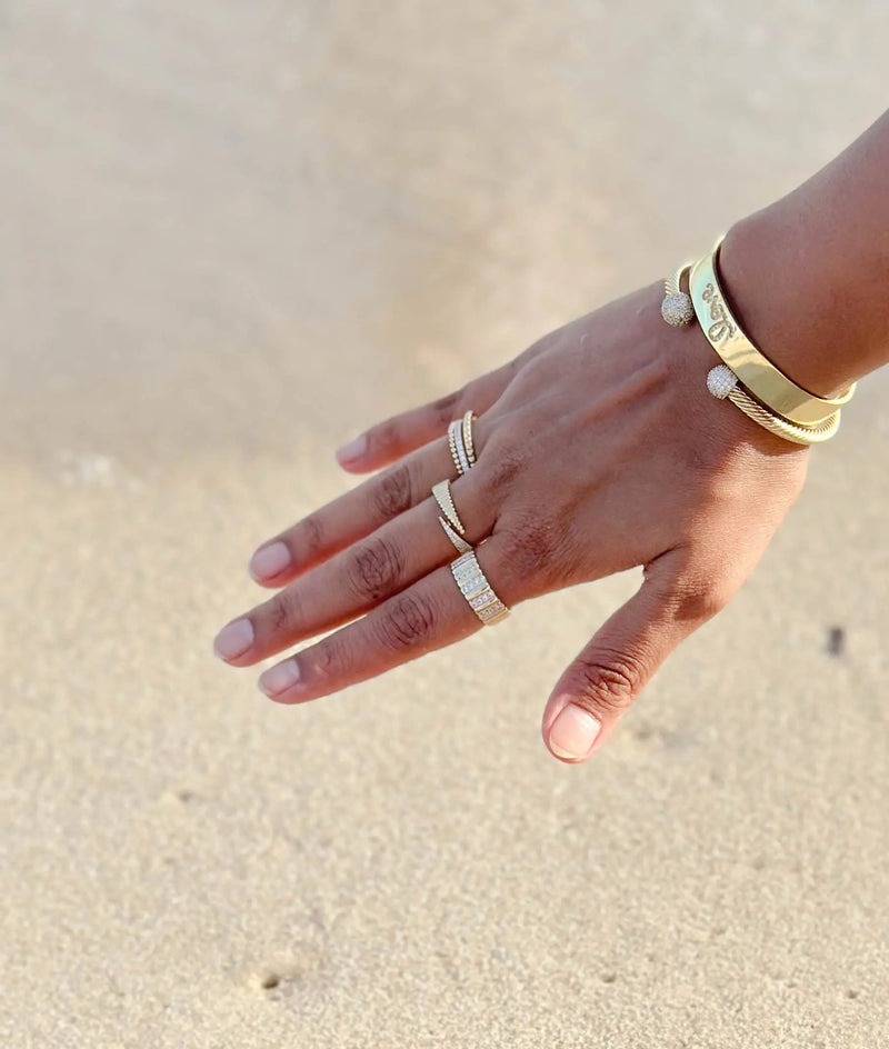 2.00 mm Wide Pyramid Band Ring on display highlighting distinctive edge appeal