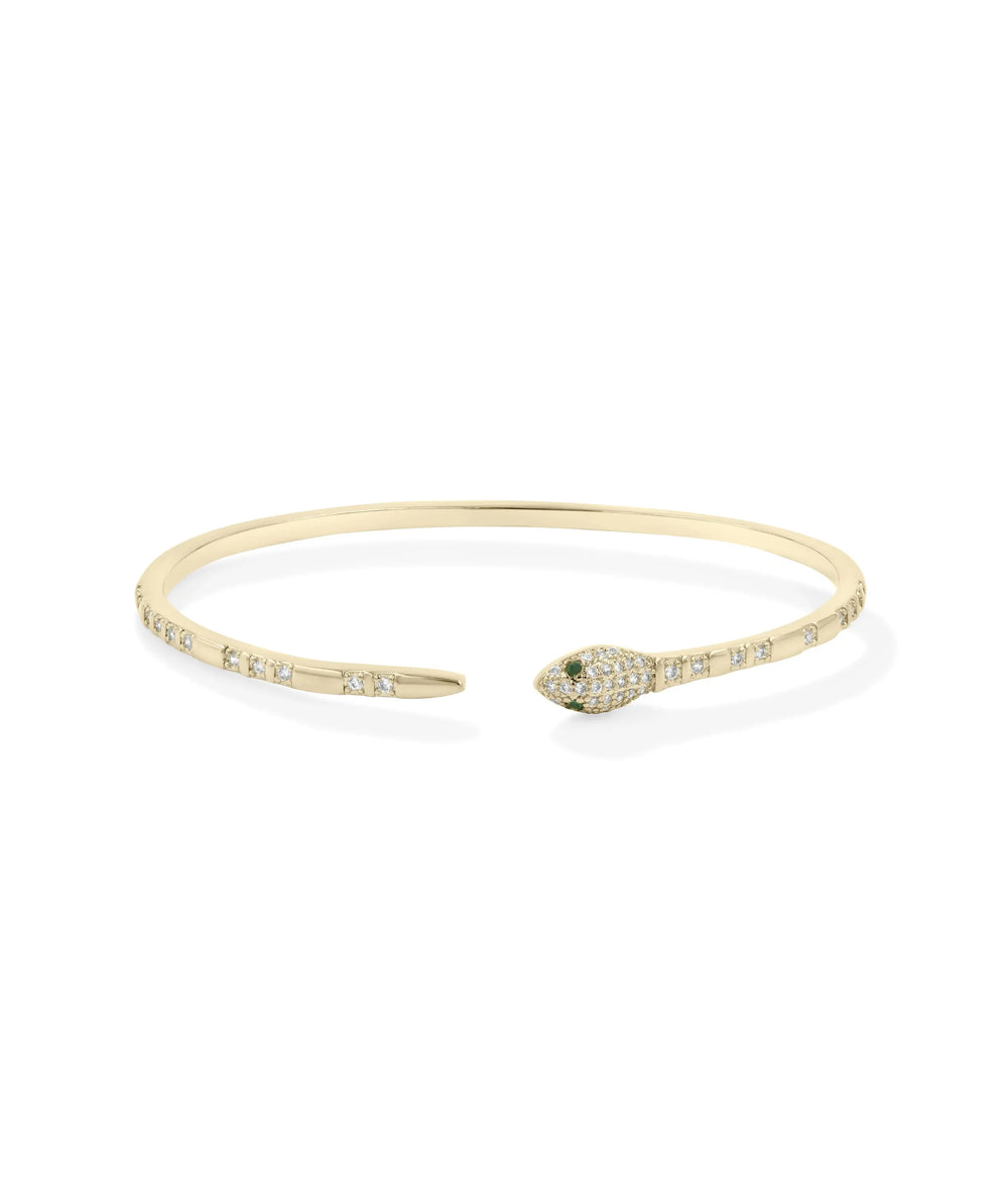 Snake Split Bangle yellow gold with serpentine design detail