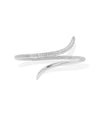 White gold Diamond Bypass Bangle featuring elegant overlap