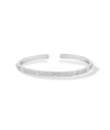 White gold Diamond Pave Cuff Bangle open-ended design sparkle