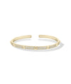 Diamond Pave Cuff Bangle yellow gold with continuous pave setting