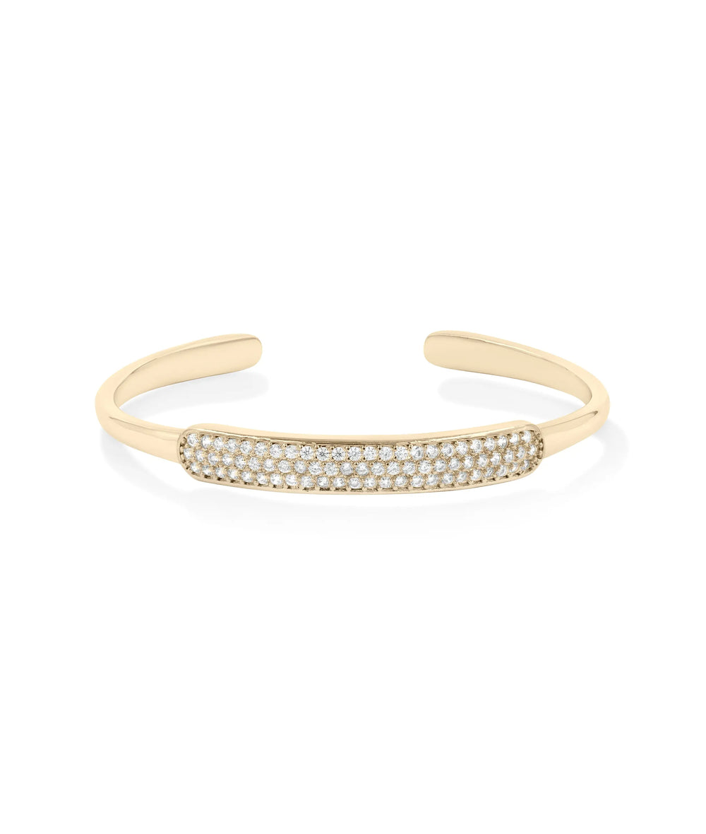 Rose gold Diamond Cuff Bangle with sparkling diamond accents