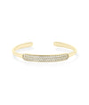Diamond Cuff Bangle yellow gold open-ended design with diamonds