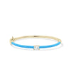 Solitaire Enamel Bangle yellow gold with diamond and colored enamel finish