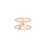 Large Gold Initial Ring detail shot emphasizing solid gold craftsmanship