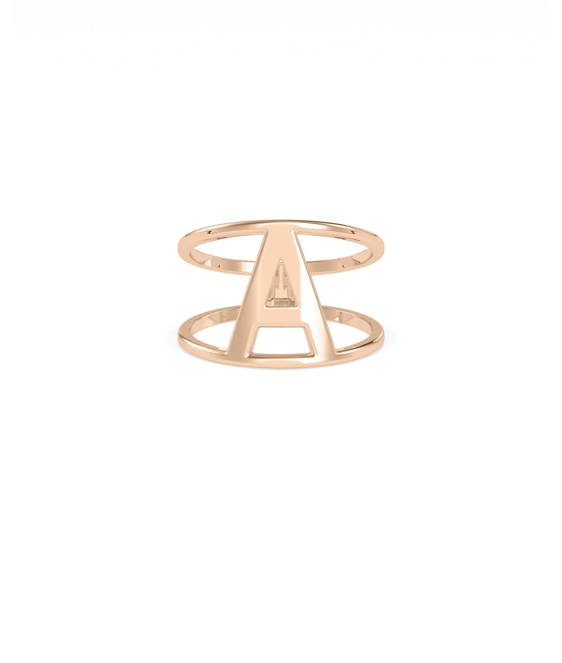 Large Gold Initial Ring detail shot emphasizing solid gold craftsmanship