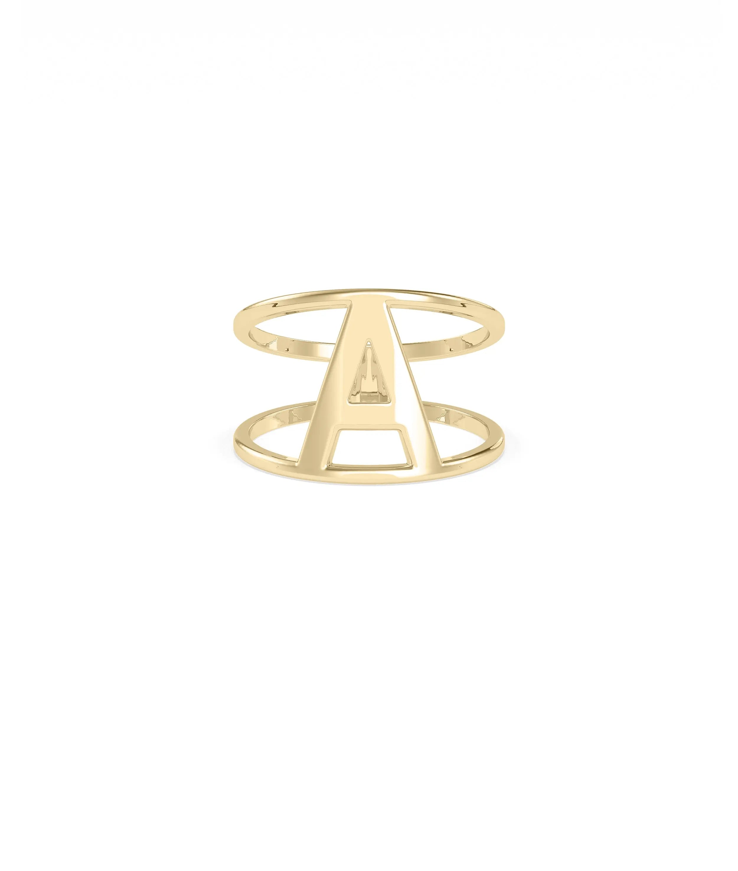 Personalized Gold Initial Statement Ring
