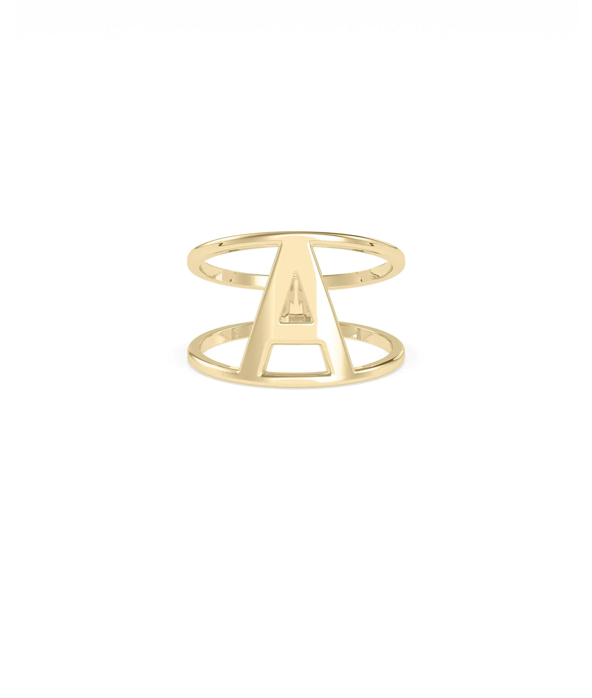 Large Gold Initial Ring with bold 14mm wide personalized letter