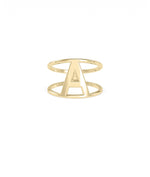 Large Gold Initial Ring with bold 14mm wide personalized letter