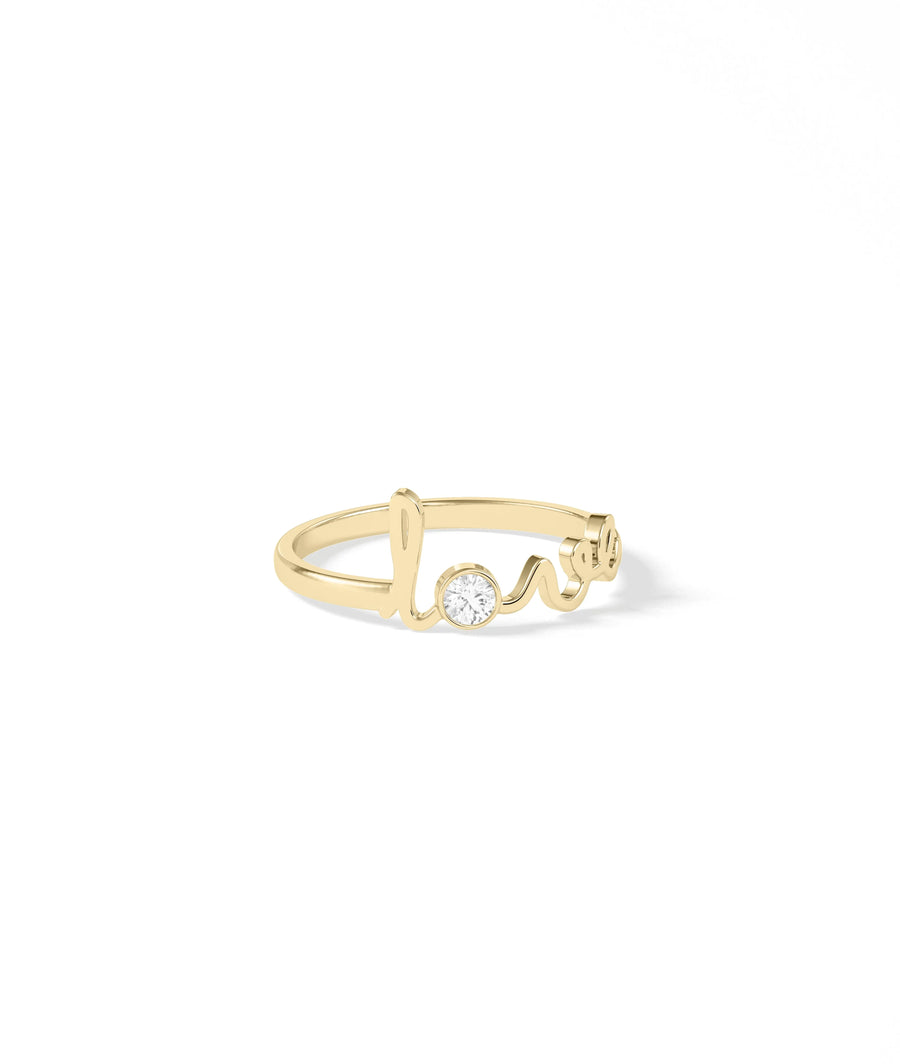 Side view of Love Band Ring highlighting delicate diamond placement