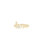 Love Band Ring with elegant script love message and diamond accents
