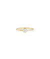 Solitaire and Half Gold Half Diamond Band Ring with center stone and mixed band