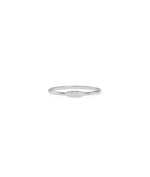 Close-up of Embossed Single Initial Petite Ring showing dimensional embossing