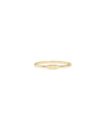 Embossed Single Initial Petite Ring with raised personalized letter detail