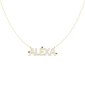 Personalized Diamond Name Necklace With Gold Hearts