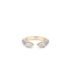 Split Diamond Solitaire Enamel Ring on hand displaying modern elegance